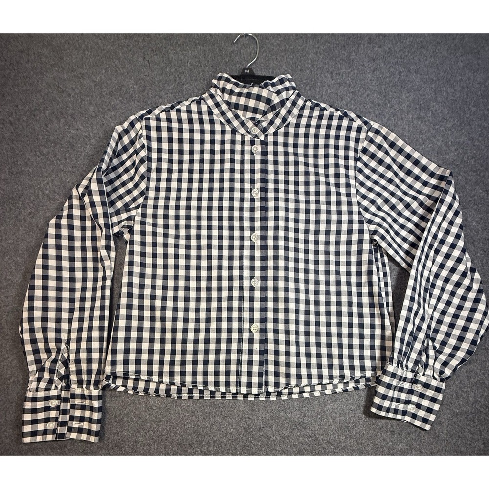 Velvet Heart Size S Navy and White Gingham‎ Button Down Shirt